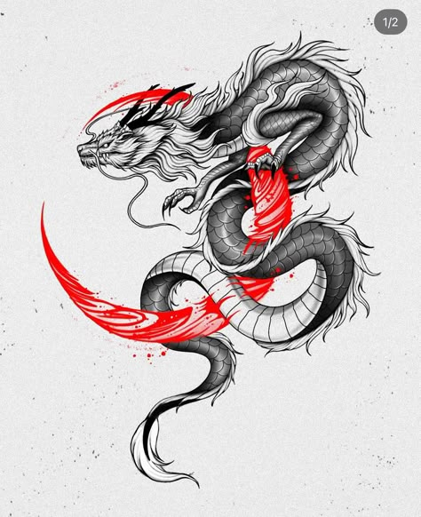 Ink Tattoo Girl, Blue Dragon Tattoo, Dragon Tattoo Back, Geometric Mountain Tattoo, Dragon Tattoo Drawing, Dragon Tattoo Sketch, Red Dragon Tattoo, Cherub Tattoo, Dragon Tattoo Art