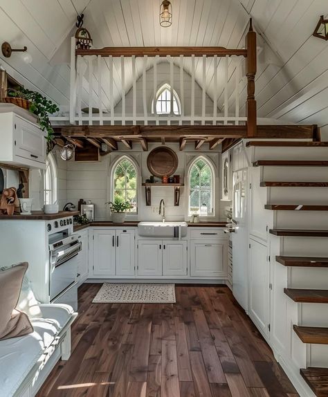 Tiny Home Kitchen, Compact Sofa, Diy Kitchens, I Love Nature, Shed To Tiny House, New Houses, Tiny House Layout, Multifunctional Space, Tiny House Inspiration