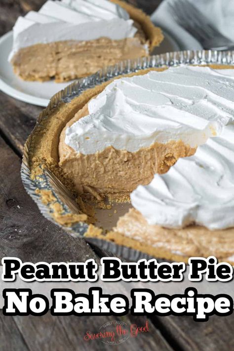 Peanut Butter Pie Recipe No Bake, No Bake Peanut Butter Pie, Easy Peanut Butter Pie, Peanut Butter Cream Pie, Peanut Butter Pie Recipe, Butter Pie Recipe, Cream Cheese Pie, No Bake Peanut Butter, Peanut Butter Desserts