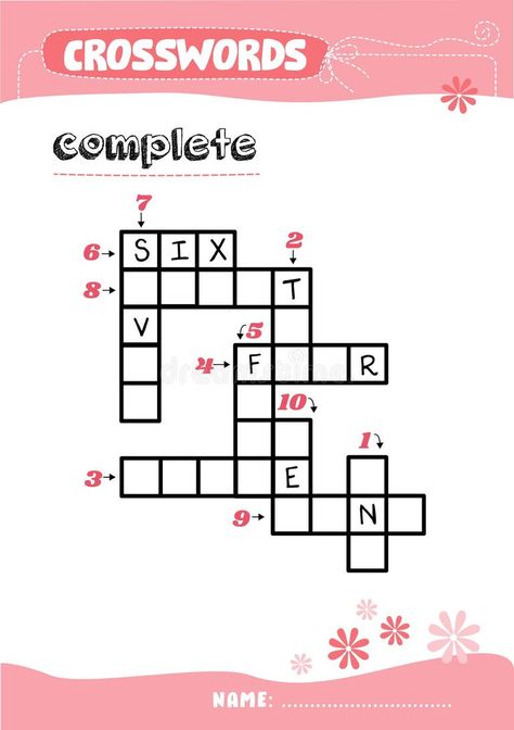 Numbers Crossword Stock Illustrations – 627 Numbers Crossword Stock Illustrations, Vectors & Clipart - Dreamstime Letters Illustration, Kids Learning Numbers, Name Of Vegetables, Easy Math Activities, Printable Crossword Puzzles, Puzzle Worksheet, Easy Math, Numbers Printable, English Learning Books