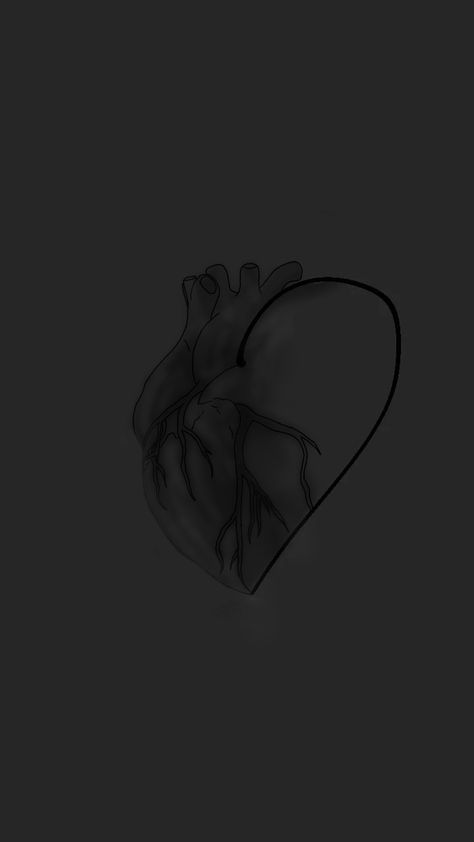 Half Real Heart Wallpaper, Half Heart Drawing, Half And Half Wallpaper, Real Heart Wallpaper, Half Heart Wallpaper, Real Heart Drawing, Black Heart Aesthetic, Real Heart, Couple Heart