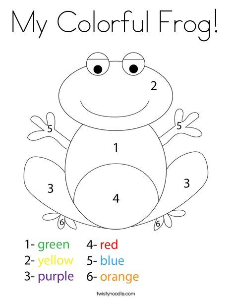 My Colorful Frog Coloring Page - Twisty Noodle Colouring For Preschool, Grade 1 Colouring Pages, Frog Color By Number, Worksheets For Kindergarten Colors, Preschool Coloring Worksheets, Worksheet For Colouring, Beginner Tracing Worksheets, Worksheet Activities For Preschoolers, Non Colored Drawings