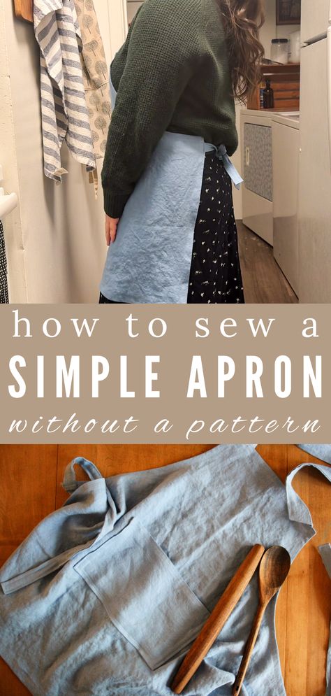 Easy Beginner Sewing Projects, Simple Apron, Apron Tutorial, Crafty Hobbies, Beginner Sewing Projects, Beginner Sewing Projects Easy, Beginner Sewing, Sewing Projects For Beginners, Easy Sewing Projects