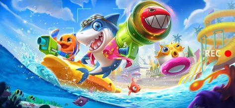 fish on Behance Mobile Game Development, Casual Art, 2d Game Art, Gaming Banner, Splash Screen, Game Interface, Fishing Game, Game Concept, Flash Art