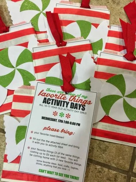 Lds Christmas, Mutual Activities, Babysitting Activities, A Bushel And A Peck, Bushel And A Peck, Activity Day Girls, Favorite Things Party, December Activities, Yw Activities