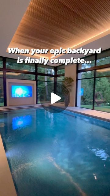 256K views · 14K likes | WayUp Media on Instagram: "Huge congrats to @azdarchitects & @vallehomes for their outstanding achievement in the @detroitdesignmagazine for this incredible indoor pool and patio design 🎉

Architect: @azdarchitects 
Builder: @vallehomes 

#luxuryhomes #newconstruction #luxuryliving #backyard #pool #house #awardwinning #design" Closed Pool Ideas, Indoor Swimming Pools Home, Inside Pool House Ideas, Backyard Pool House, Pool And Patio, Pool Indoor, Inside Pool, Indoor Swimming Pool, Design Architect