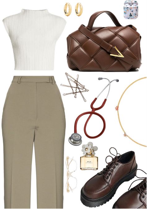 Classy Doctor Outfit, Doctor Female Outfit, Doctor Work Outfit Women, Work Outfits Women Doctor, Doctor Women Outfit, Casual Doctor Outfit, Doctor Aesthetic Outfit, Doctor Outfit Women Work Wear, Ashlynn Aesthetic