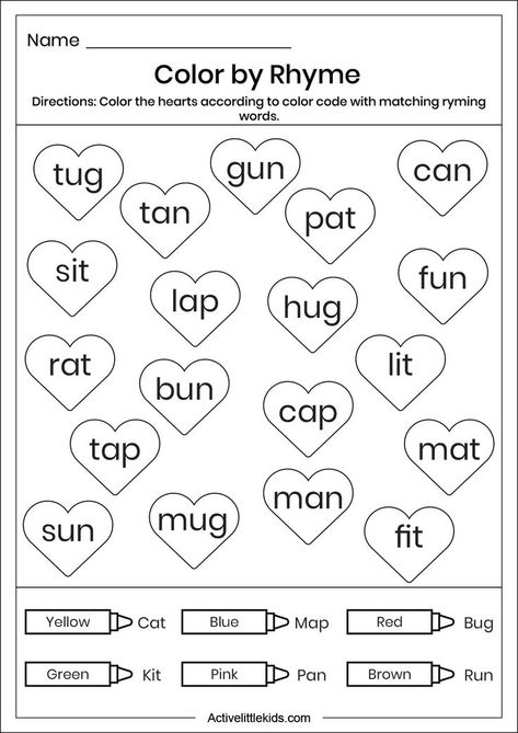 Words Worksheets For Kindergarten, Rhyming Kindergarten, Rhyming Words Worksheets, 2nd Grade Reading Worksheets, Rhyming Worksheet, Words Worksheet, Phonics Worksheets Free, Cvc Words Worksheets, Kindergarten Phonics Worksheets