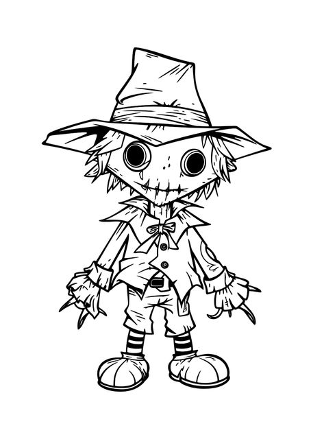 Scarecrow - Lol Coloring Pages Scarecrow Coloring Pages, Faces Coloring Pages, Scarecrow Faces, Scarecrow Drawing, Lol Coloring Pages, Lol Coloring, Scarecrow Face, Sketching Ideas, 2024 Halloween