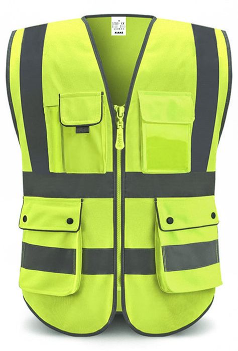 PRICES MAY VARY. 120g Knitted polyester Imported Zipper closure Machine Wash ▲ MATERIALS: the hi vis vest is made of 100% polyester fabric and Hi-Vis reflective material; Durable, Breathable, Lightweight and Machine Washable. ▲ HIGH VISIBILITY & 360° REFLECTIVITY: This neon yellow reflective vest is high visibility with two-inch wide reflective strips cover the shoulders, chest, waist and back which provide 360°protection while we are working or sporting under daylight or low light conditions. ▲ Construction Vest, Safety Video, Reflective Vest, Vest Men, Fluorescent Yellow, Safety Vest, Doll Clothes Barbie, Bright Stripes, Occupational Health And Safety