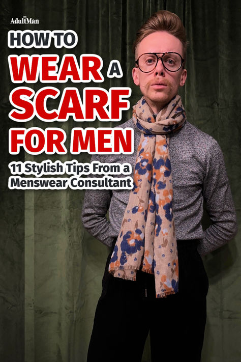 Looking to elevate your scarf style? Here are 11 ways to wear a scarf that will keep you warm and looking great. Scarf Man Outfit, Tartan Scarf Outfit, Male Scarf, Scarf Outfit Men, Blanket Scarf Outfit, Mens Scarf Fashion, Cold Weather Outfits Winter, Style Girlfriend, Wear A Scarf