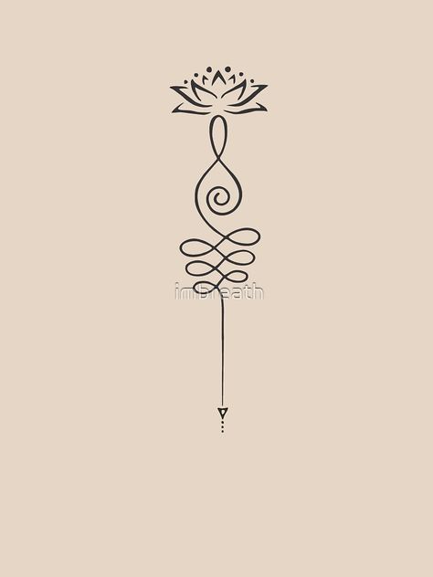 "Unalome lotus - Spiritual Lotus for Remembering to Breathe" T-shirt by imbreath | Redbubble Lotus Spiritual Tattoo, Unalome Female Design, Breathe Symbol Tattoo Sternum, Back Of Neck Tattoo Lotus Flower, Female Lotus Tattoo, Male Lotus Tattoo, Unalome And Breathe Tattoo, Lotus Ring Tattoo, Unalome Lotus Tattoo Female Design