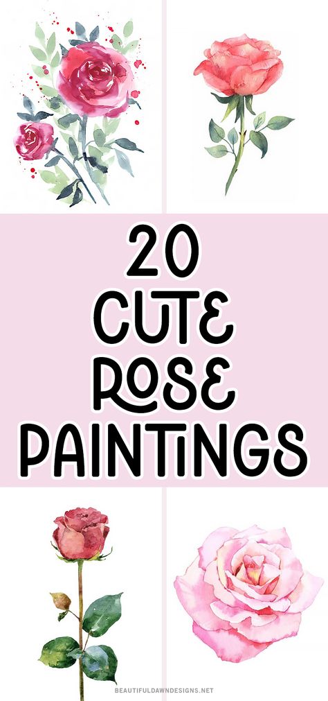 Are you looking for inspiration for your next watercolor painting project? Look no further than the beautiful and timeless rose. With its delicate petals and elegant stems, the rose has long been a favorite subject of artists in all mediums. I've compiled a collection of 20 stunning watercolor rose paintings to inspire you and get your creativity flowing. Watercolor Art Ideas Flowers, How To Paint Roses Easy Watercolor, Watercolor Roses Painting, Watercolor Roses Tutorial, Simple Rose Painting, Watercolor Rose Tutorial, Painting A Flower, Rose Painting Watercolor, Roses Watercolor Painting