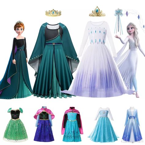 Frozen Princess Costume, Frozen Princess Dress, Anna Frozen Costume, Princess Elsa Dress, Anna Costume, Frozen Elsa Dress, Costume Princess, Queen Of Hearts Costume, Frozen Dress