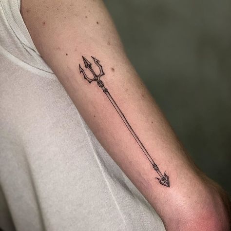 Trident Tattoo, Simple Tattoos For Guys, Explore Tattoo, Greek Tattoos, Arm Band Tattoo, Arrow Tattoo, Cool Small Tattoos, Calf Tattoo, Small Tattoos For Guys