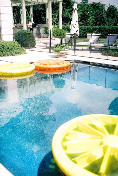 Citrus Theme Pool Party | Simply Charming Socials | Atlanta Event Planner | Late summer, citrus themed 4th birthday pool party at private estate with pops of colors and kid-friendly activities Pool Party Inspiration, Italian Themed Pool Party, Lemon Pool Party, Citrus Bachelorette Party, Italy Themed Bachelorette Party, Italian Pool Party, Italian Summer Bachelorette, Yellow Pool Party, Summer Bachelorette Party Themes