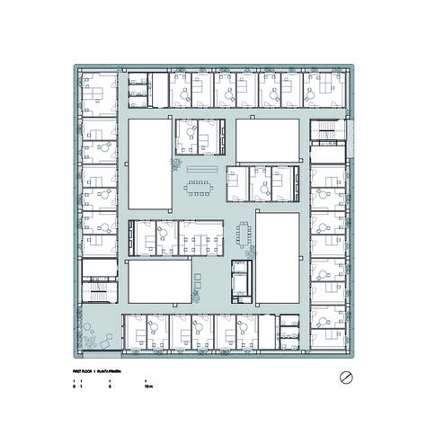 Research Center ICTA-ICP · UAB  / H Arquitectes + DATAAE Office Floor Plan, Renovation Architecture, Office Plan, Geothermal Energy, Site Plans, Research Center, Research Centre, Natural Ventilation, Concrete Structure