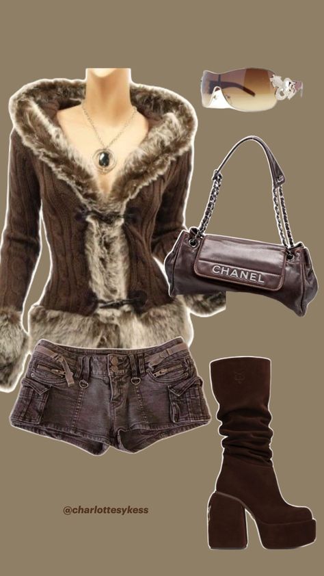 2000s fashion #y2k #fashion #y2kfashion Brown Y2k Outfit, 2000s Fashion Y2k, Y2k Fashion Outfit, 90s Y2k Fashion, 2000s Outfits, Fashion Y2k, 90s Fashion Outfits, Swaggy Outfits, Really Cute Outfits