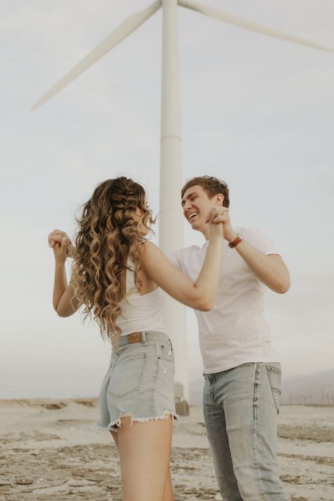 Windmill Photoshoot, Transition Reels, Flowy White Dress, Farm Photoshoot, Beach Photo Session, Wind Mill, Engagement Picture Outfits, White Flowy Dress, Engagement Picture