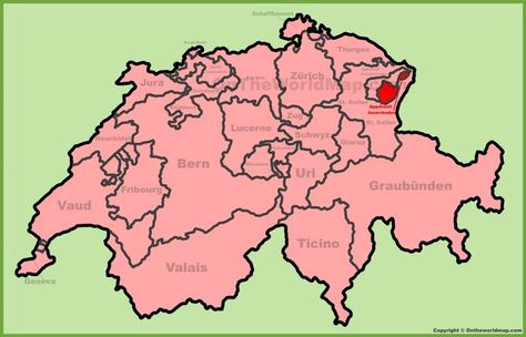 Canton of Appenzell Innerrhoden location on the Switzerland map Switzerland Map, Map Of Switzerland, Adelboden, St. Gallen, Switzerland Cities, Andermatt, Interlaken, Lucerne, Location Map