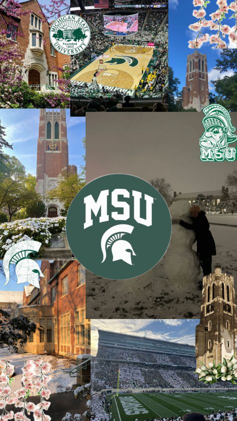 Senior Year Fun, College Vision Board, Michigan State Football, College Aesthetic, Dream College, Dream School, Michigan State University, Michigan State Spartans, State College