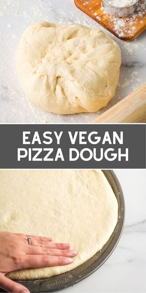 Easy Vegan Pizza, Vegan Pizza Dough Recipe, Vegan Pizza Dough, Pizza Vegana, Vegan Pizza Recipe, Pizza Roll, Pizza Dough Recipe, Vegan Bread, Vegan Pizza