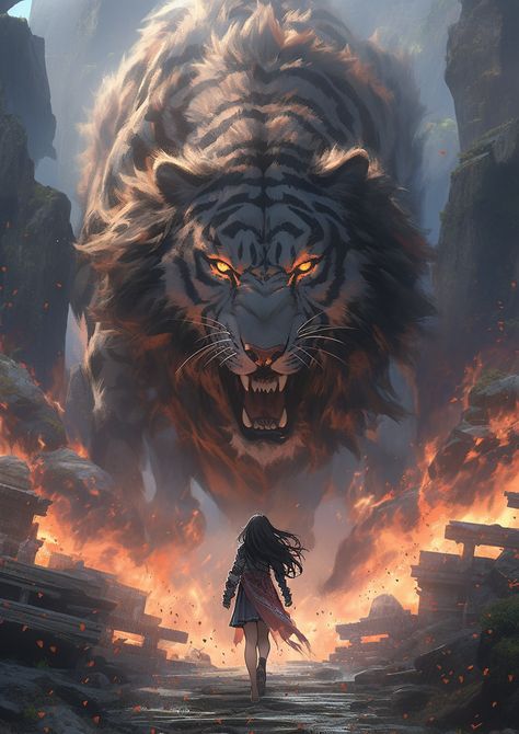 Giant Tiger Fantasy Art, Giant Tiger, Tiger Art, D&d Dungeons And Dragons, Fantasy Creatures Art, Mythical Creatures Art, Bear Art, Character Design Animation, Animal Companions