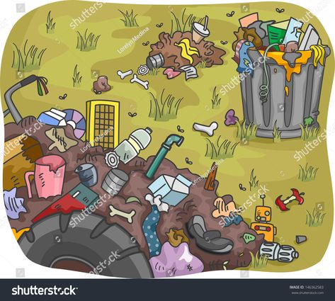 Illustration of Waste Dump in a Field #Ad , #SPONSORED, #Waste#Illustration#Field#Dump Science Project Board, Pollution Pictures, Waste Art, 1 Clipart, Social Stories Preschool, Environment Painting, Krishna Drawing, Solid Waste, Object Drawing