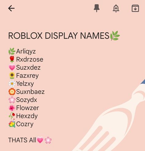 Roblox display name You want more? Cute Roblox Names Y2k, Aesthetic Names For Roblox Accounts, Unique Roblox Usernames, Cute Preppy Roblox Display Names, Roblox Cute Display Names, Cute K-pop Usernames, Cute Roblox Display Name Ideas, Display Name Ideas Roblox Girl, Roblox Name Ideas Y2k