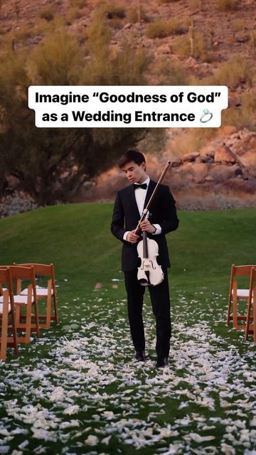 Christian Wedding Entrance Songs, Goodness Of God Wedding Entrance, Violinist At Wedding, Violinist Wedding Ceremony, Violin Wedding Entrance, Violin Wedding Ceremony Music, Christian Wedding Ceremony Ideas, Christian Wedding Ideas Ceremony, Goodness Of God Song