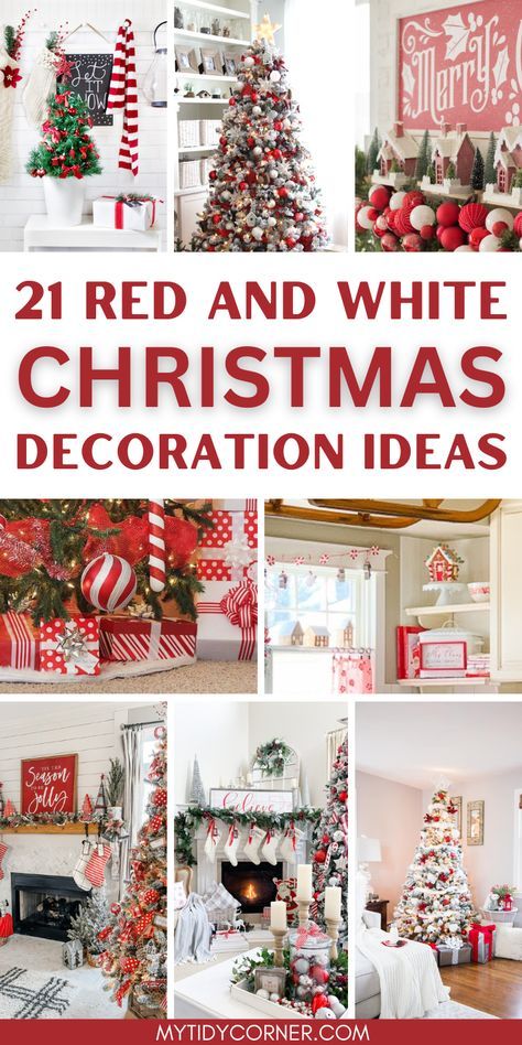 Looking for red and white Christmas decoration ideas? Explore our favorite red and white Christmas decor ideas for a classic and festive holiday look. Discover beautiful red and white Christmas decorating ideas to make your holidays bright and festive. From elegant table settings and Christmas trees to cozy living room accents, these cheery decorations will bring holiday cheer to every corner. Red White Christmas Decor, White Christmas Tree With Red, Unique Advent Calendar, Red And White Christmas Decor, White Christmas Decor Ideas, White Xmas Tree, Christmas Dining Table Decor, Red Christmas Decor, Red And White Christmas