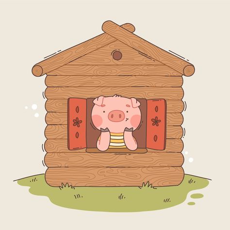 Free Vector | Hand drawn the three little pigs illustration Pigs Illustration, The Three Little Pigs, Pig Illustration, Three Little Pigs, Little Pigs, Vector Hand, Pigs, Hand Drawn, Vector Free