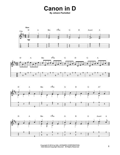 Download and Print Canon In D sheet music for Easy Ukulele Tab by Johann Pachelbel from Sheet Music Direct. Pachelbel Canon In D, Ukulele Fingerpicking Songs, Ukulele Fingerpicking, Johann Pachelbel, Learning Ukulele, Canon In D, Ukulele Chords Songs, Ukulele Music, Ukulele Lesson