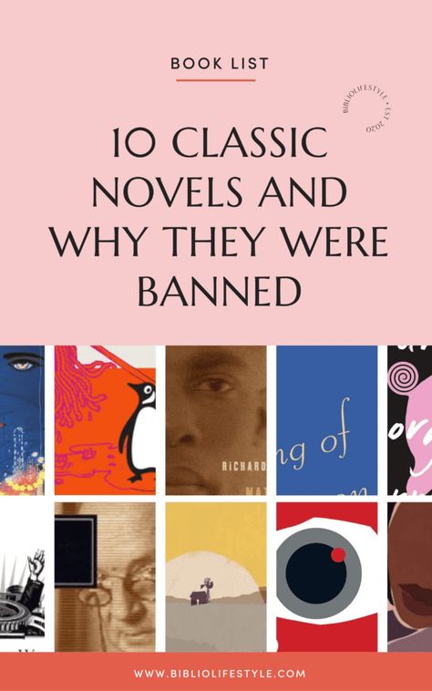 Banned Book List - 10 Classic Novels and Why They Were Banned Classic Novels, Banned Books List Reading Challenge, Banned Book List, Quotes From Banned Books, Banned Books List, List Of Banned Books, I Read Banned Books, Classic Books List, Banned Classic Books