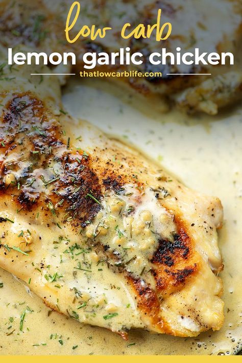 This creamy lemon sauce is perfect for chicken! Super easy and packs a ton of flavor thanks to the garlic and lemon. Plus it's low carb and keto! #keto #lowcarb #chicken #recipe Creamy Shrimp, Creamy Lemon Chicken, Beautiful Dinner, Creamy Garlic Chicken, Lemon Chicken Recipe, Lemon Garlic Chicken, Sauteed Shrimp, Low Carb Chicken Recipes, Lemon Sauce