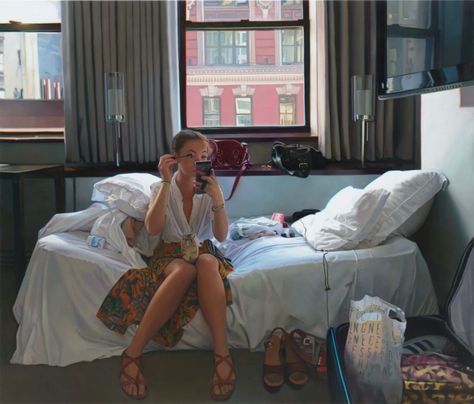 Top 10 most read articles on art and culture in 2021. Realistic Oil Painting, Brooklyn Apartment, Latest Series, Edward Hopper, Bold Color Palette, Realistic Paintings, Dusseldorf, People Sitting, Art And Culture