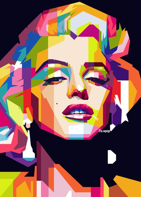 Celebrity Pop Art, Pop Art Marilyn, Pop Art Face, Marilyn Monroe Pop Art, Pop Art Collage, Wpap Art, Pop Art Images, Dancing Drawings, Pop Art Drawing