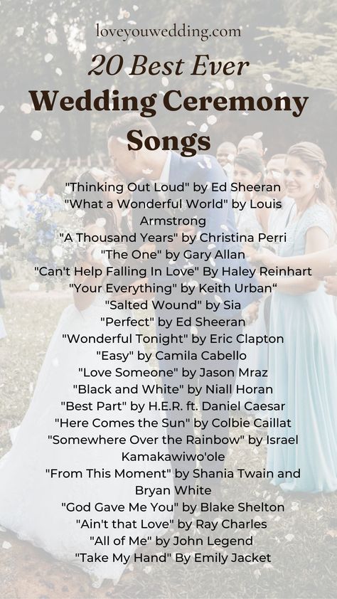 Music To Play Before Wedding Ceremony, Goth Wedding Songs, Slow Wedding Songs, Wedding Party Entrance Songs Country, Wedding Song Playlist Template, Music For Wedding Reception, Wedding Ceremony Music Checklist, Pre Ceremony Music Wedding, What Songs Do You Need For Wedding