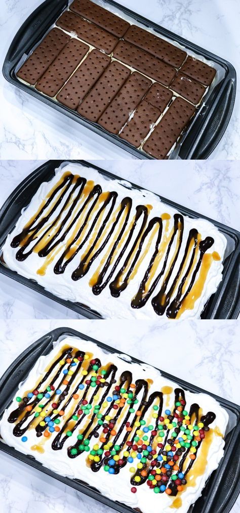 Ice Cream Sandwich Cake | The EASIEST Ice Cream Cake Recipe Ever! Easy Ice Cream Sandwich Cake, Ice Cream Sandwich Cake Recipe, Kids Dinners, Ice Cream Sandwich Dessert, Sandwich Dessert, Easy Ice Cream Sandwiches, Cream Sandwich Cake, August Birthdays, Easy Ice Cream Cake