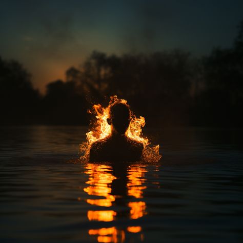 Man Fire Aesthetic, Man In Fire Aesthetic, Man On Fire Art, Objects Reference Photos, Fire Lighting Reference, Fire Powers Gif, Fire Surrealism, Dark Fire Aesthetic, Fading Aesthetic