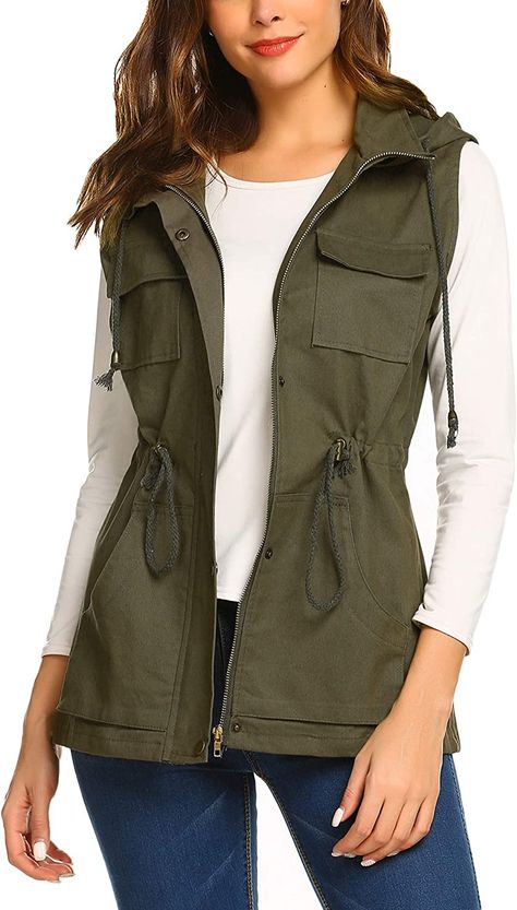 Military Hoodie, Military Vest, Cargo Vest, Utility Vest, Hoodie Vest, Ribbed Midi Dress, Sleeveless Jacket, Jacket Buttons, Outfits Casuales