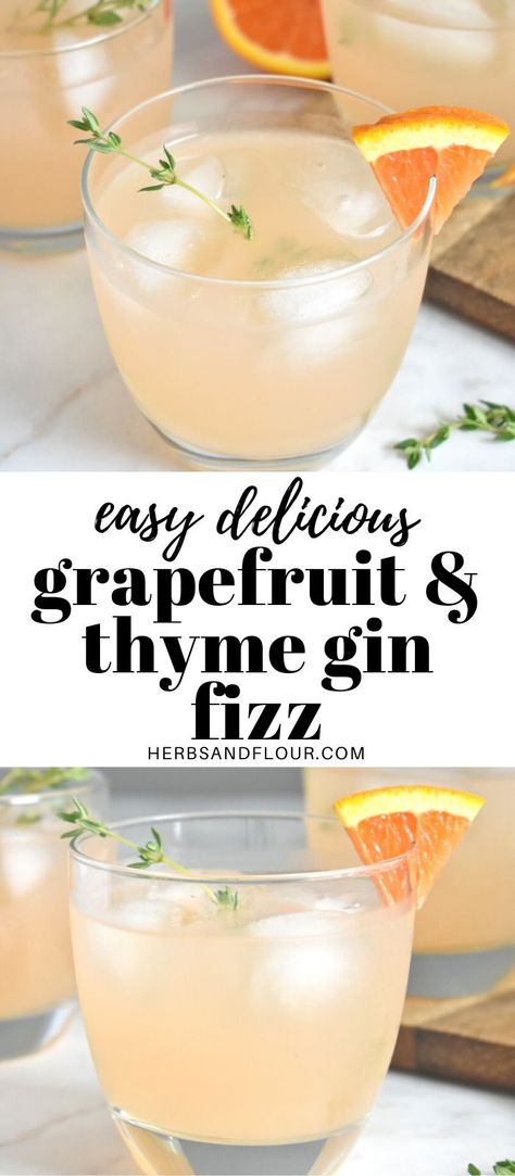 Cocktails With Gin, Grapefruit Gin Cocktail, Last Word Cocktail, Thyme Simple Syrup, Gin Gimlet, Grapefruit Vodka, Classic Gin Cocktails, Themed Dinner Party, Grapefruit Cocktail