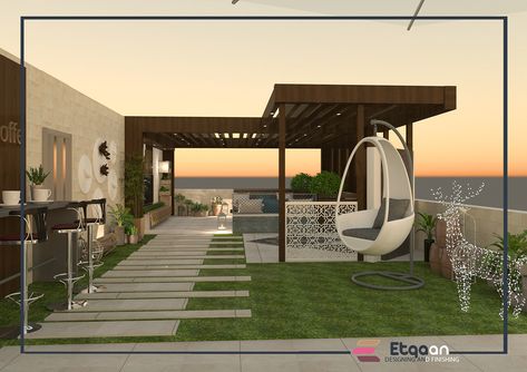 ROOF on Behance Roof Garden Plan, Roof Top Patio, Gazebo Decor, Roof Terrace Design, Gazebo Decorations, Terraced Landscaping, Roof Garden Design, Main Entrance Door Design, Terrace Garden Design