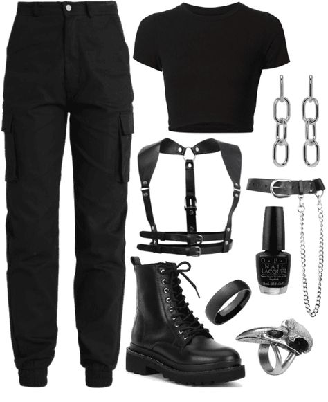 black on black Outfit | ShopLook Combat Clothes, Badass Outfit, Black Clothes, Diy Vetement, Elegant Look, Tomboy Style Outfits, Black On Black, Swaggy Outfits, Outfit Shoplook