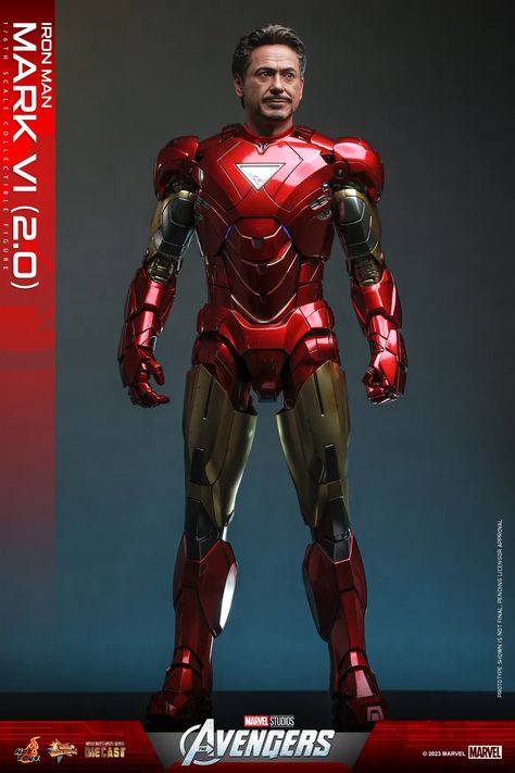 Hot Toys Debuts New The Avengers Iron Man Mark VI 2.0 Figure Stark Tower, New Iron Man, Iron Man Helmet, My Hero Academia Merchandise, Avengers Movie, Robert Downey Jr., Satin Pyjama, Hello Kitty Merchandise, Man Figure