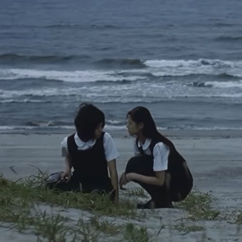 blue 2002 wlw sapphic japanese movie film girls green grass blue sea nature trees school bus icon iq @dollyizone kiss love 2002 Aesthetic, Blue 2002, Bus Icon, Japanese Icon, School Icon, Sea Nature, Japanese Movies, Japanese Film, Japan Aesthetic