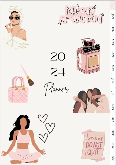 2024 Digital Planner | Self Care Planner | Goals Tracker digitalnotebook #collegeorganizationplanners Wellness Girlie, Cricut Corner, Exam Planner, Goals Tracker, Planner Goals, Planner Self Care, Budget Planner Free, Morning Yoga Flow, Daily Routine Planner