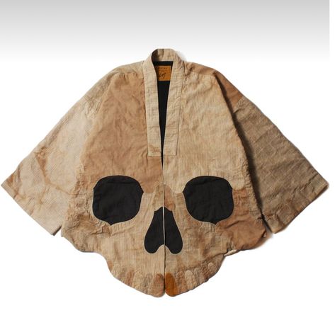 Skull Patchwork, Repair Jeans, Patchwork Kimono, Fantasias Halloween, Dyed Linen, Kimono Jacket, Character Outfits, Apparel Design, Japanese Fashion