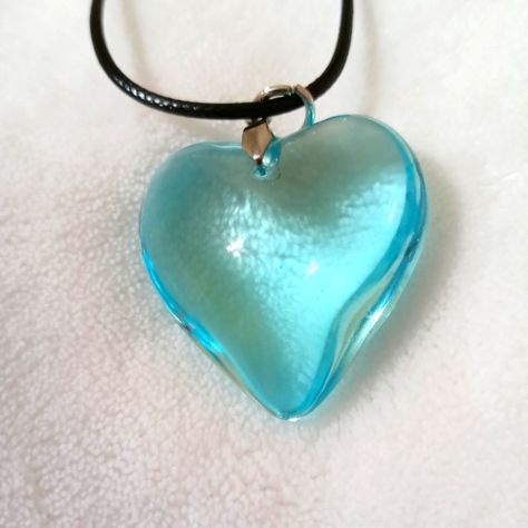 Blue Glass Heart Choker Necklace Blue Jewelry Aesthetic, Purple Choker, Byzantine Necklace, Heart Bubbles, Mermaid Artwork, Movie Ideas, Heart Choker Necklace, Peacock Pendant, Bubble Necklaces