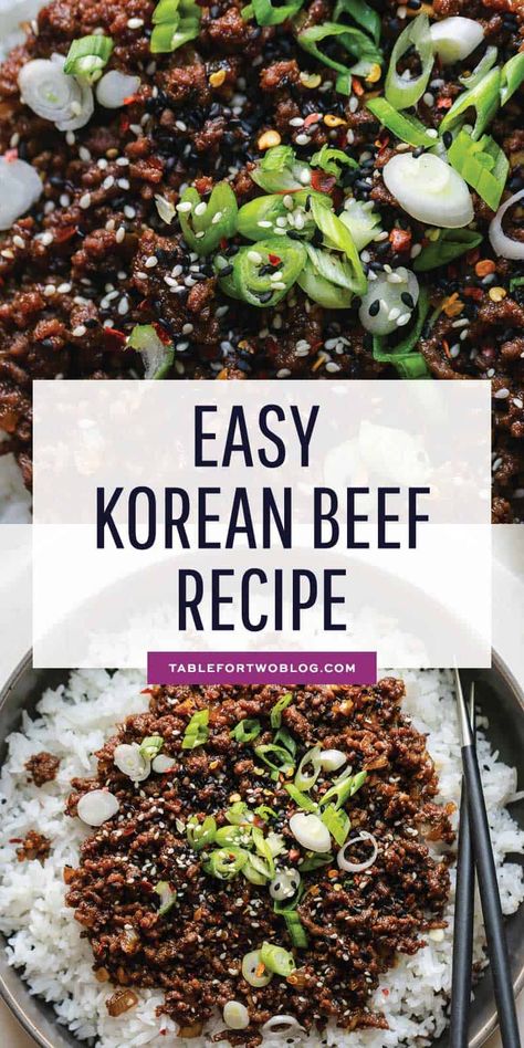 Easy Korean Beef Recipe, Korean Beef Recipe, Korean Beef Recipes, Koreansk Mat, Korean Ground Beef, Ground Beef Recipe, Healthy Beef Recipes, Ground Beef Recipes Healthy, Healthy Beef